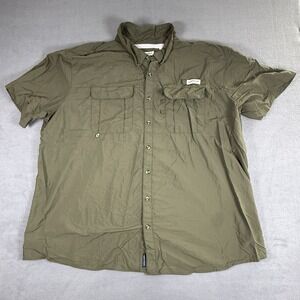 Magellan Outdoors Vented Fishing Shirt Wicking Relaxed Fit Men 4XL Olive Green